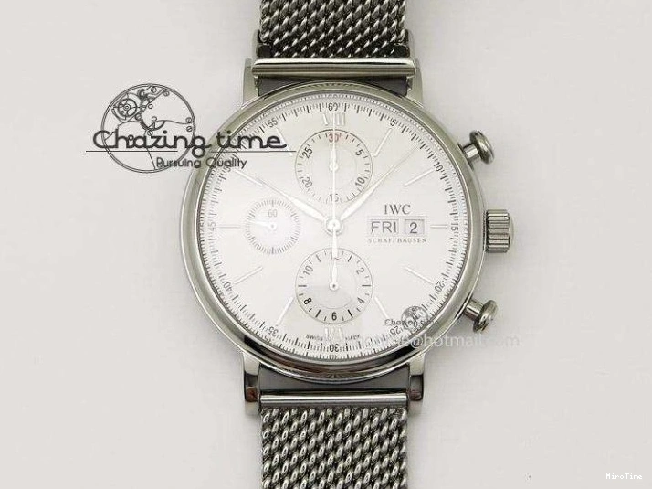 MIROTIME 0101 Portugieser Chrono  42 IW390406 RG ZF 1:1 Best Edition Blue Dial on Brown Leather Strap A Durable 7129